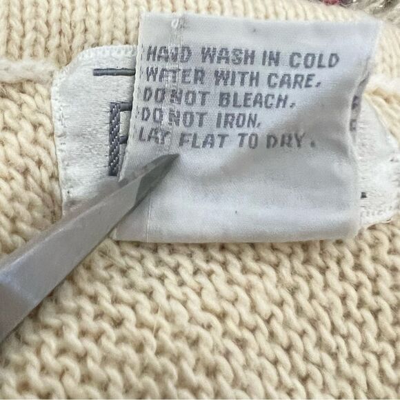 FaBE Vintage Ramie Angora Lambswool Blend Embellished Sleeve Cropped Sweater, MD - Picture 6 of 6